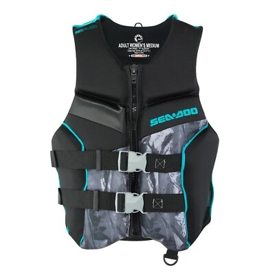 #ad Sea Doo Women#x27;s Refraction Edition PFD Lifevest Black Teal Size XL $82.99