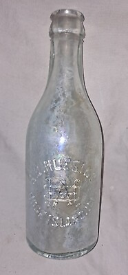 #ad #ad ROCK ISLAND ILLINOIS A.D. Huesing Bottle Soda Water Pop Clear Embossed $39.99