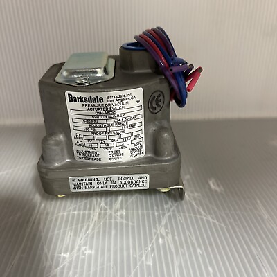 NEW BARKSDALE D1H A80SS PRESSURE OR VACUUM ACTUATED SWITCH $75.00