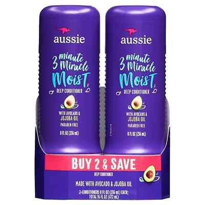 #ad #ad Aussie 3 Minute Miracle Moist Conditioner Paraben Free Twin Pk 8.0 fl oz $13.00