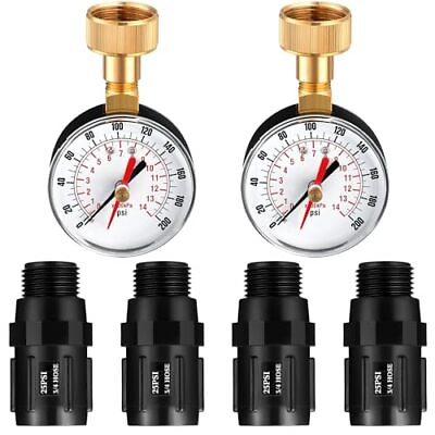 #ad 2 Pcs 2.5 Inch Dial Pressure Gauge 0 200psi kpa Water Pressure Test Gauge wit... $40.92