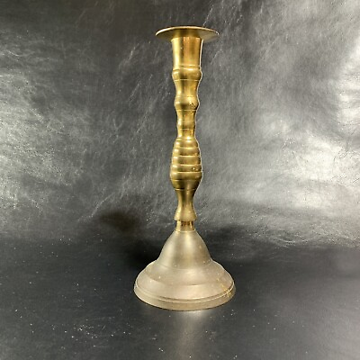 #ad Vintage Solid Brass Candlestick Holder Made In India 8.5quot; Tall $15.00