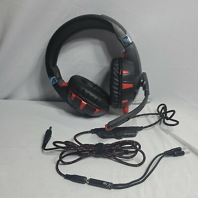 #ad RUN MUS K2 High Professional Gaming Headset Headphones w Built in Mic Color RED $12.75