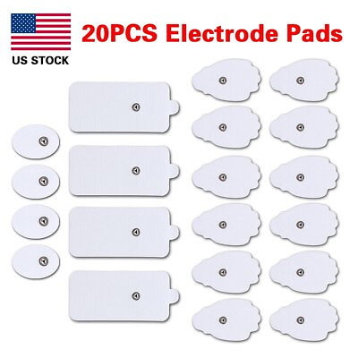 #ad #ad 20PCS Electrode Pads Large Snap Replacement Tens For Electrode Pulse Massager $9.89