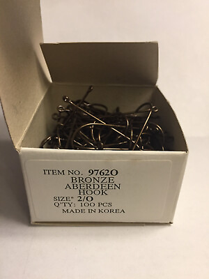 #ad #ad Fish Hooks Bronze Aberdeen Size 2 0 200 Pieces Ships From US $12.50