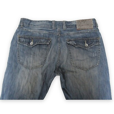 #ad Dcoy Jns Mens Jeans Blue 38x31 Regular Fit Straight Denim Faded T Flap Pockets $13.99
