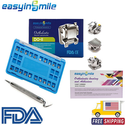 #ad #ad Easyinsmile Dental Self Ligating Braces Orthodontic Metal Brackets Roth MBT Hook $31.99