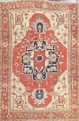 #ad Pre 1900 Antique Heriz Serapi Hand knotted Area Rug Vegetable Dye Oriental 9x12 $13090.00