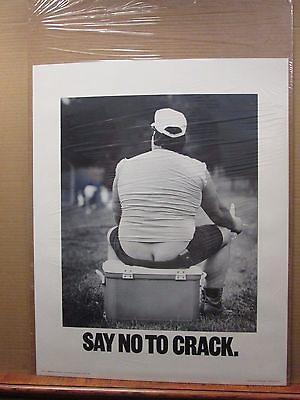 #ad Vintage Say no to Crack funny poster 1988 12079 $39.97