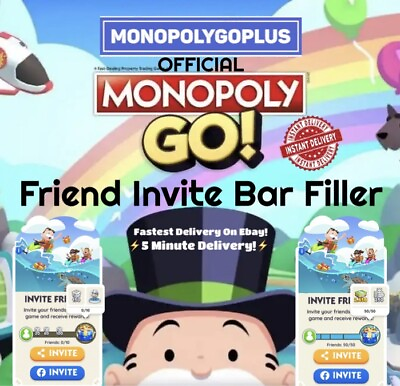 #ad ONLINE NOW ⚡️5 Min Delivery ⚡️Monopoly Go Friend Invite Bar Filler MAX 860 DICE $5.20