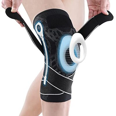 #ad Knee Compression Sleeve Adjustable Knee Brace with Side Stabilizer and Gel Pad $22.58