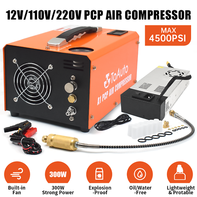 #ad TOAUTO PCP Pump High Pressure Air Compressors 30MPA 4500psi 12V 110V for Rifle $186.99