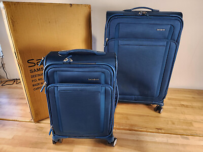 #ad #ad 2 PIECE BLUE Samsonite Renew Softside Luggage Set 22quot; Carryon 30quot; Checked Bag $109.99