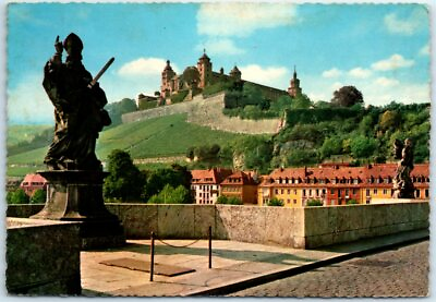 #ad #ad Postcard Old Main Bridge and Marienberg Fortress Würzburg Germany $3.46