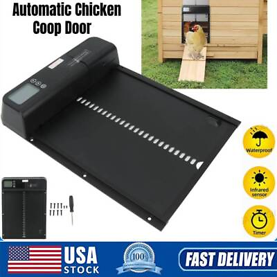 #ad Automatic Chicken Coop Door Opener Timer Sensor LCD Smart Chicken House Door NEW $36.09