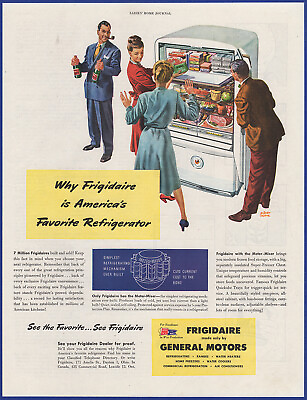 #ad #ad Vintage 1945 FRIGIDAIRE Appliances Refrigerator Range Washer 1940#x27;s Print Ad $12.95