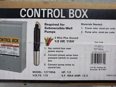 #ad STAR WATER SYSTEM 127185A CONTROL BOX 3 WIRE GND 1 2 HP 115V $81.95