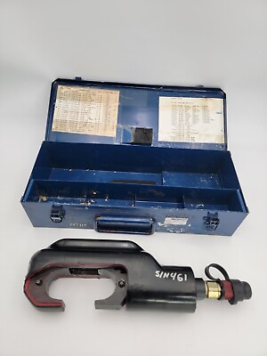 #ad Huskie EP 610H 15 Ton Hydraulic Crimper Compression Tool w Blue Metal Case $129.95