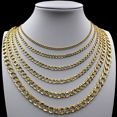#ad Real 10K Yellow Gold 2MM 6MM Diamond Cut Cuban Link Chain Necklace 16quot; 26quot; $129.99