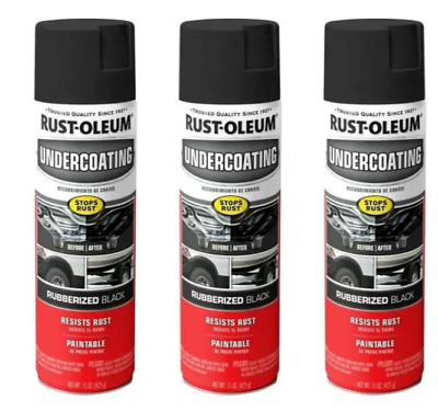 #ad 3PC Black Cars Truck Undercoating Rubberized Protection Coating Spray Paint 15oz $27.99