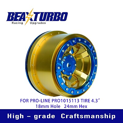 #ad BeaxTurbo CNC 4.3quot;Alumin wheel For PROLine tire For LOSI DBXL amp;ARRMA Kraton Gold $92.90