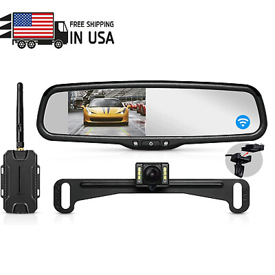 #ad AUTO VOX Wireless Rear View Backup Camera OEM 4.3quot; Mirror Car Parking Monitor $109.98