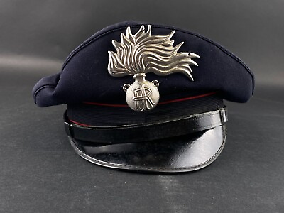 #ad Vintage World War II Italian General Military Service Peak Cap Blue Size 56 $149.99