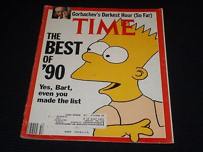#ad 1990 DECEMBER 31 TIME MAGAZINE BEST OF THE 90#x27;S BART SIMPSON COVER L 11653 $49.99
