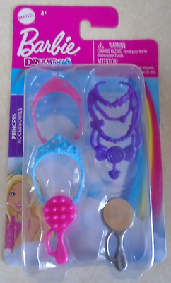 #ad Barbie Doll Dreamtopia Princess Accessories Crowns Necklace Brush amp; Mirror New $9.99