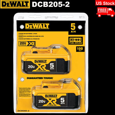 #ad #ad 2PACK DEWALT DCB205 20V MAX XR 5.0 Ah Li ion Power Tool Battery genuine DCB205 2 $77.00
