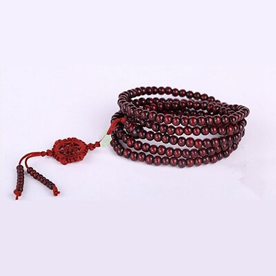 #ad Red sandalwood bracelet with dharma wheel 5mm 216 beads Elegant Classic Pray $4.41