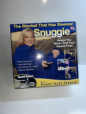 #ad Snuggie blanket with sleeves Blue as seen on TV No Book Light Included $24.99