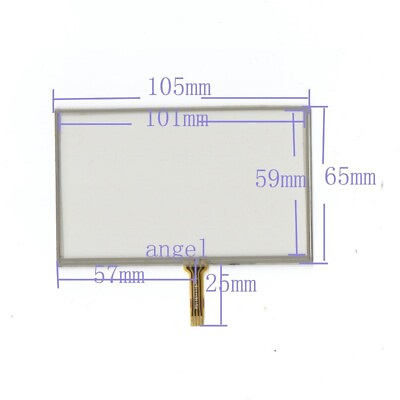 #ad 4.3 inch 4 wire GPS Mp5 MP4 Solder Type Resistive Glass Touch Screen 105*65mm $6.48