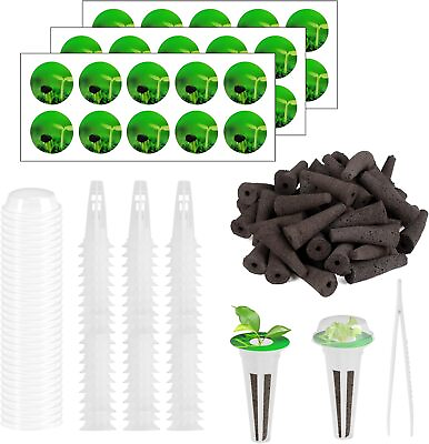 #ad 121Pcs Hydroponic Garden Accessories Pod Kit Grow Anything Kit Sponge Dome $16.14