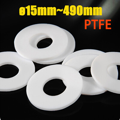 #ad PTFE Gasket O Ring White DN 15mm 490mm Flange Flat Washers Seal Retaining Ring $49.59