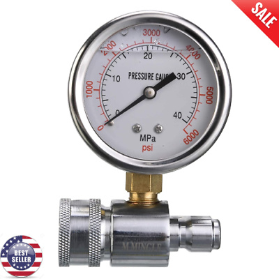 #ad Pressure Washer Gauge Kit 3 8 Inch Quick Connect 6000 PSI SHIPS FREE $29.71
