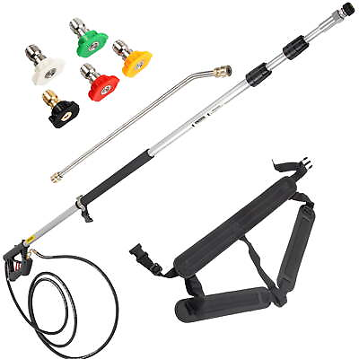 #ad Telescoping Pressure Washer Wand W Belt Spray Wand 5 Nozzle 3 8quot;Quick Connector $157.02
