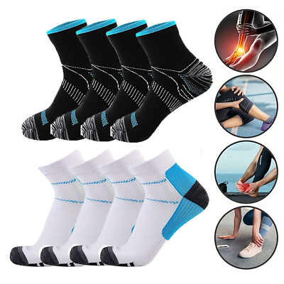#ad Compression Socks Ankle Support Sleeves Brace Foot Pain Relief Plantar Fasciitis $4.89