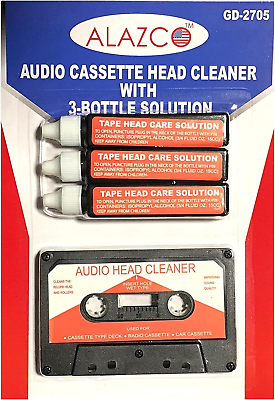 #ad Audio Tape Cassette Head Cleaner W 3 Cleaning Fluids Care Wet Maintenance Kit b $17.99