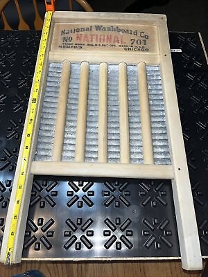 #ad Antique National Washboard Co. No 701 Washboard. The Zinc King $24.95