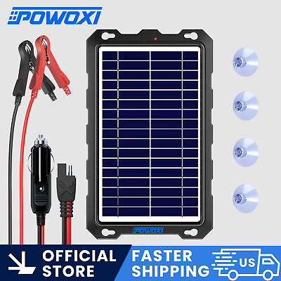 #ad POWOXI 7.5w Solar Battery Trickle Charger Maintainer 12v Solar Panel Kit for Car $54.99