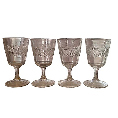 #ad EAPG Clear Glass Goblets Chain with Star BRYCE WALKER amp; CO. No. 79 OMN $53.99