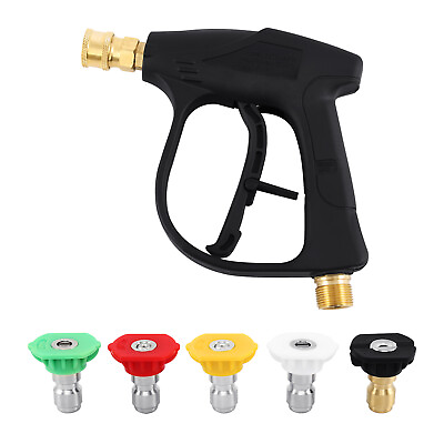 #ad 3000 PSI High Pressure Washer Gun Car Wash Foam Spray Short Wand Nozzle Tips $8.99