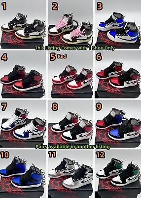 #ad 114 Styles Jordan 1 High amp; Low Mini Sneaker Key chain Shoe box optional $10.55