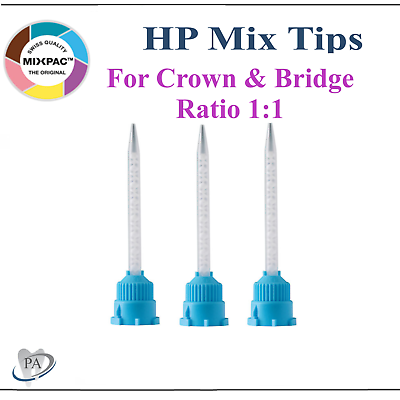 #ad #ad Dental Blue HP Tips Crown and Bridge Mixing Tips 10:1 Blue MIXPAC Upto 100 Bag $45.95