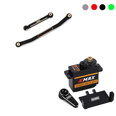 #ad INJORA Brass Steering Rod Tie Link amp; Servo amp; Mount amp; Arm for 1 24 RC Axial SCX24 $26.59