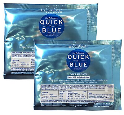 #ad Loreal Quick Blue Bleach Powder Extra Strength 1 oz Pack of 2 $9.99