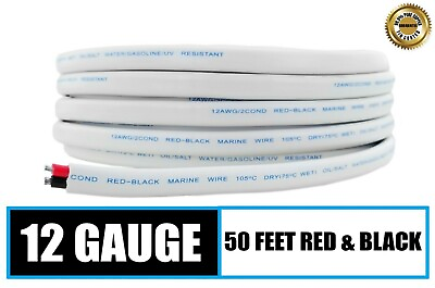 #ad 12 Gauge AWG Marine Grade Wire Cable Tinned OFC Copper Duplex 12 2 50 Feet $47.95