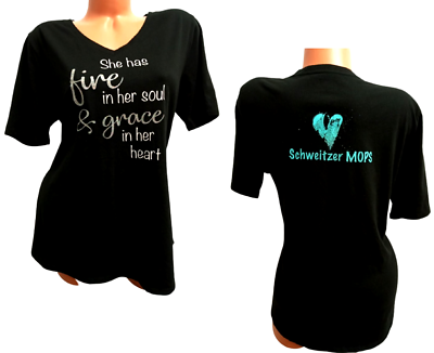 #ad #ad Terra amp; sky black has fire in her soul grace in her heart short sleeve top 0X $14.99