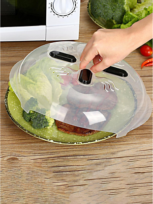 #ad 1pc Magnetic Microwave Anti Splatter Food Cover Plate Guard Lid With Steam Vent $7.49